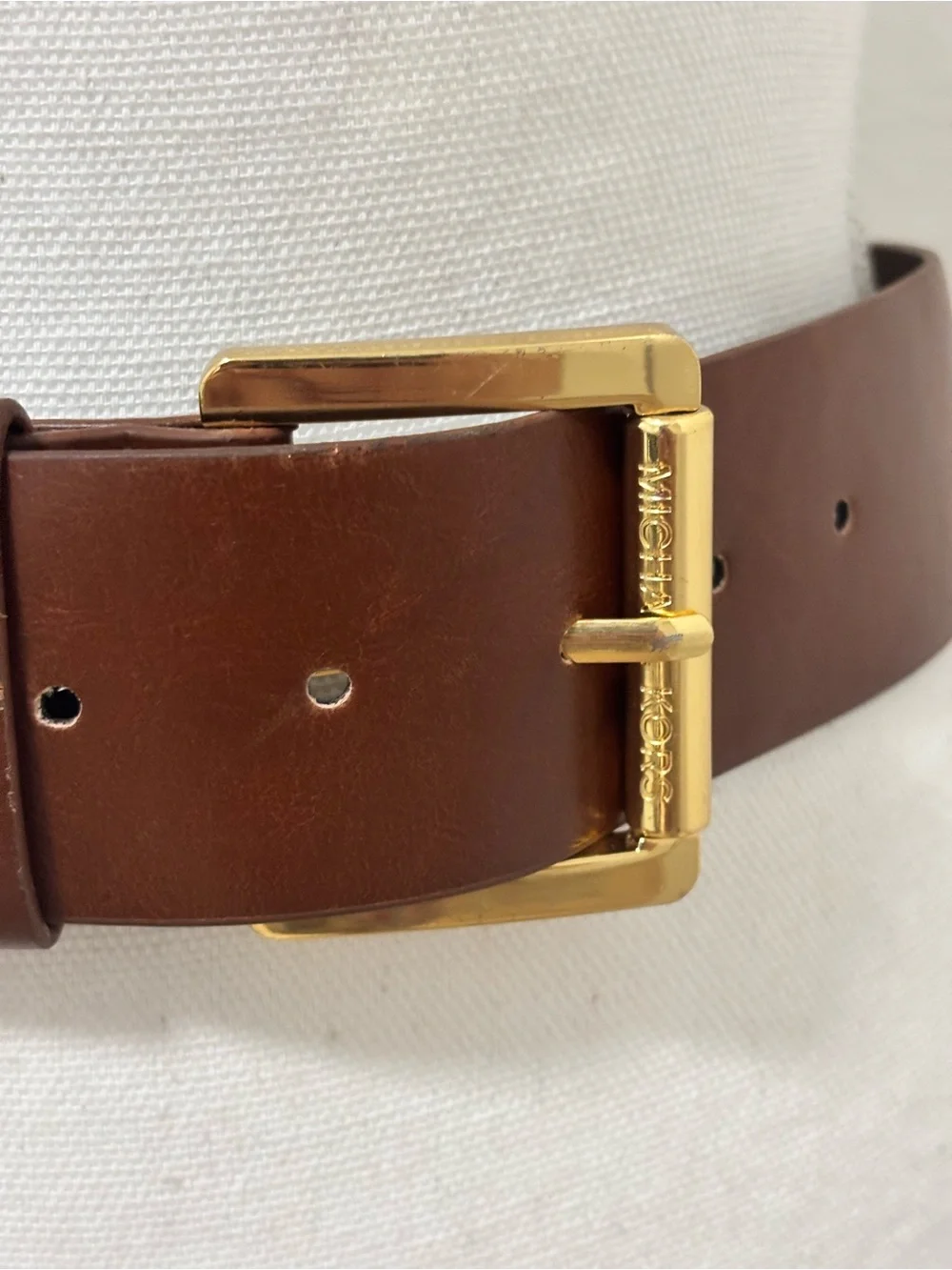 Michael Kors Women’s Brown Wide Belt  Rectangular Buckle  Size Small